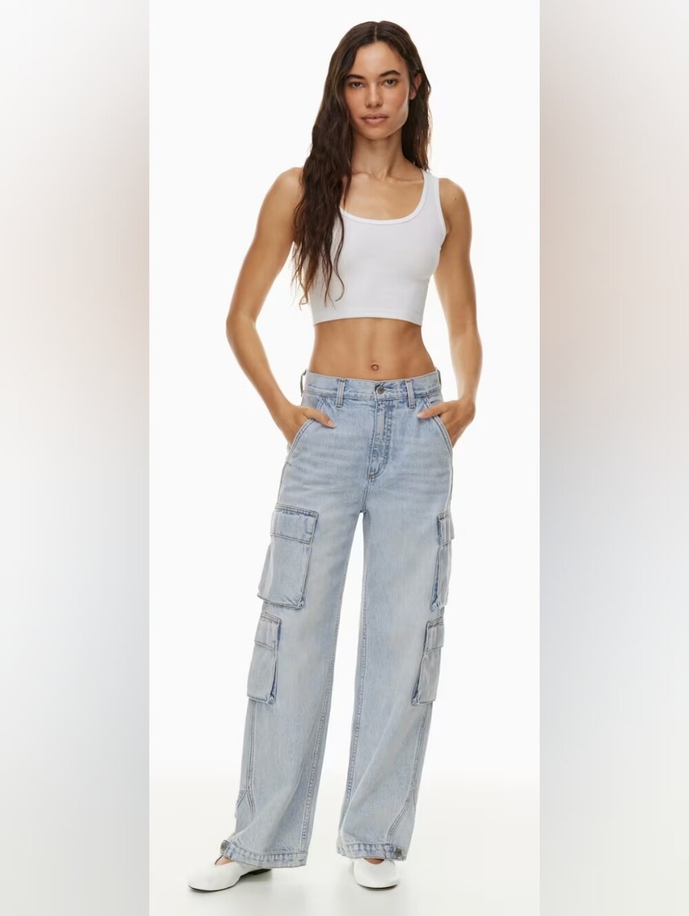 Aritzia Demin Forum The 90s Millie Hi-Rise Cargo Jeans Size 28